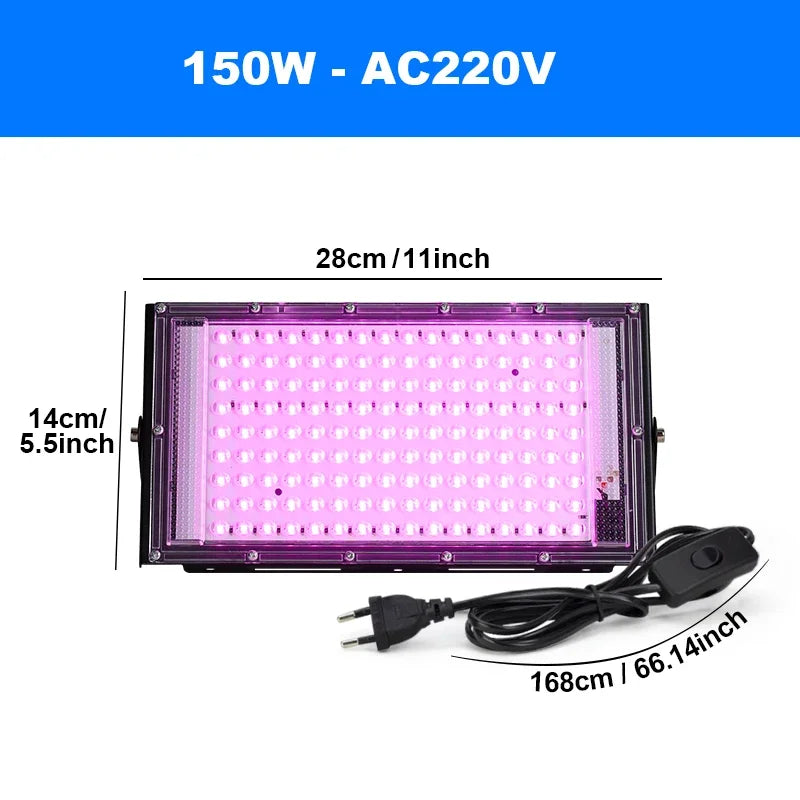 Lampada LED per la coltivazione con staffa regolabile, 3 misure