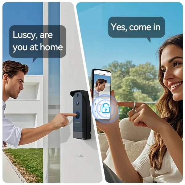 TMEZON R10-L10 Solar Powered Wireless WiFi Video Door Phone,1080P Intercom System,7'' Color Touch Monitor,Video Doorbell Peephole with Solar Panel,PIR Motion Detection,Remote Unlocking,2.5/5G WiFi