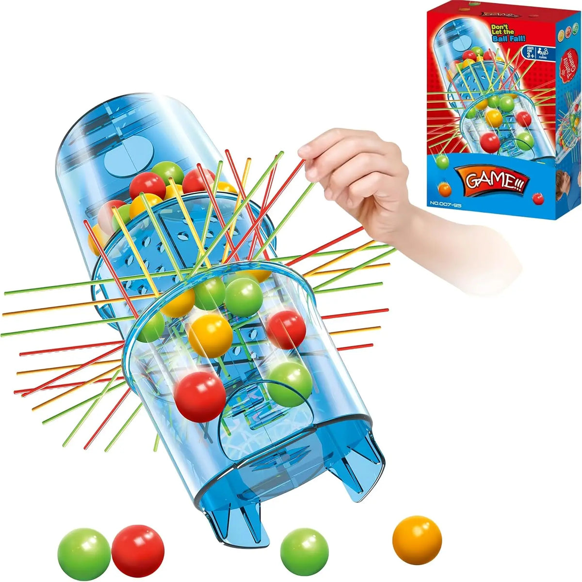 Pull-the-sticks Ball Drop-spel för 2-4 spelare