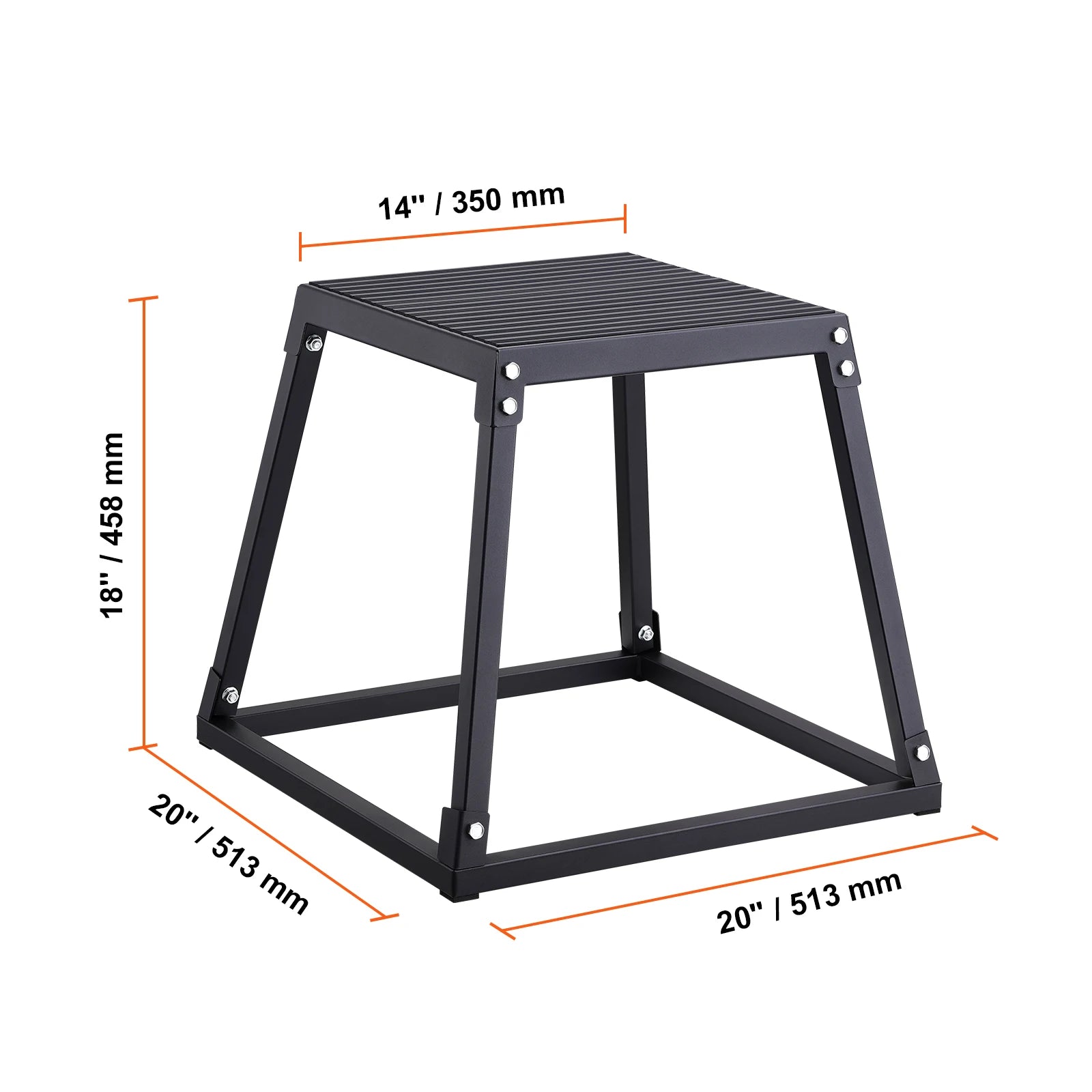 Caixa de salto plyométrica metálica SucceBuy 12/18 polegadas, antiderrapante, degrau para prática em casa, treino de agilidade e força, Crimson