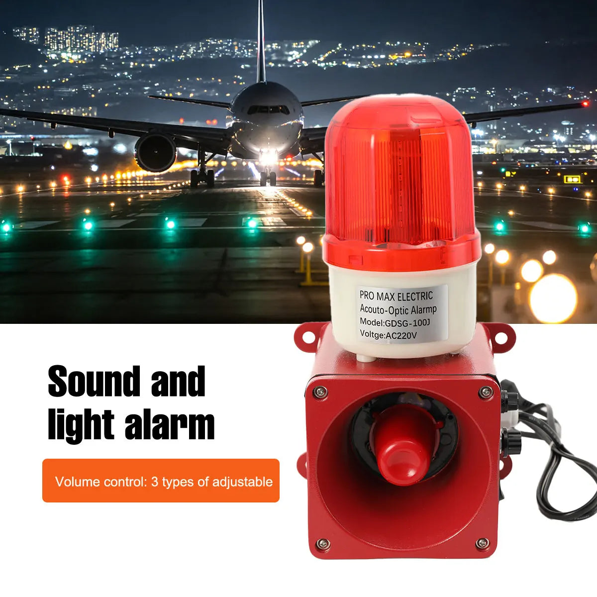 High-Power Loudspeaker Alarm Device with LED Indicator IP56 Sound and Light Alarm Waterproof Emergency Strobe Warn Light