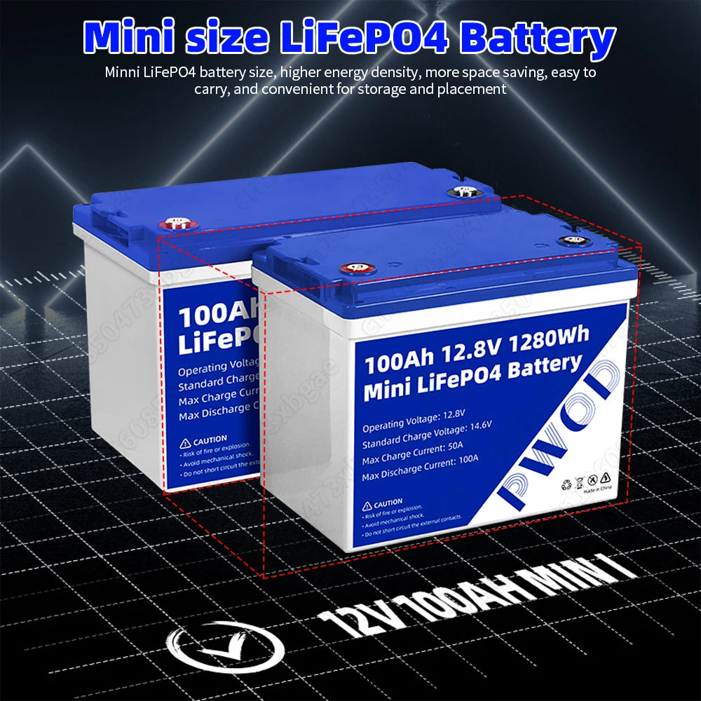 6000-10000+ Cycles 12V 100Ah/320Ah/360Ah LiFePO4 Battery 12.8V Grade A Pro for Solar RV EV Golf Cart Yacht Home Storage EU Stock