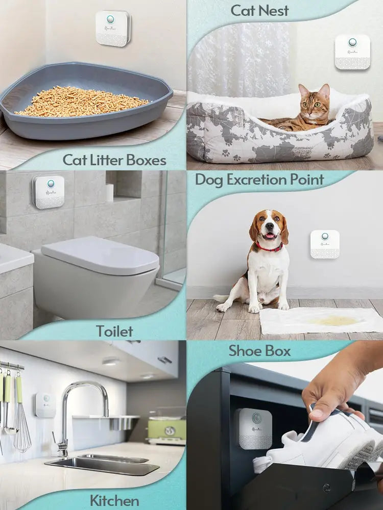 DownyPaws 4000mAh Smart Cat Odor Purifier For Cat Litter Box Deodorizer Pet Toilet Air Purifier Dog Cat Litter Deodorant 