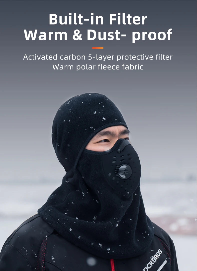 ROCKBROS Maschera Integrale Sciarpa Invernale Calda Balaclava Sottocasco Maschera per Pesca Sci Escursionismo Bici Antivento Traspirante Copricapo