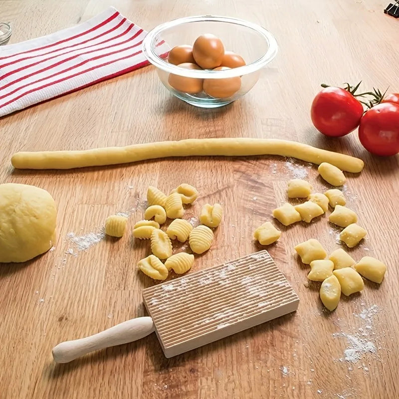 Træ belagt rillede gnocchi og cavatelli bræt, 8,5 tommer