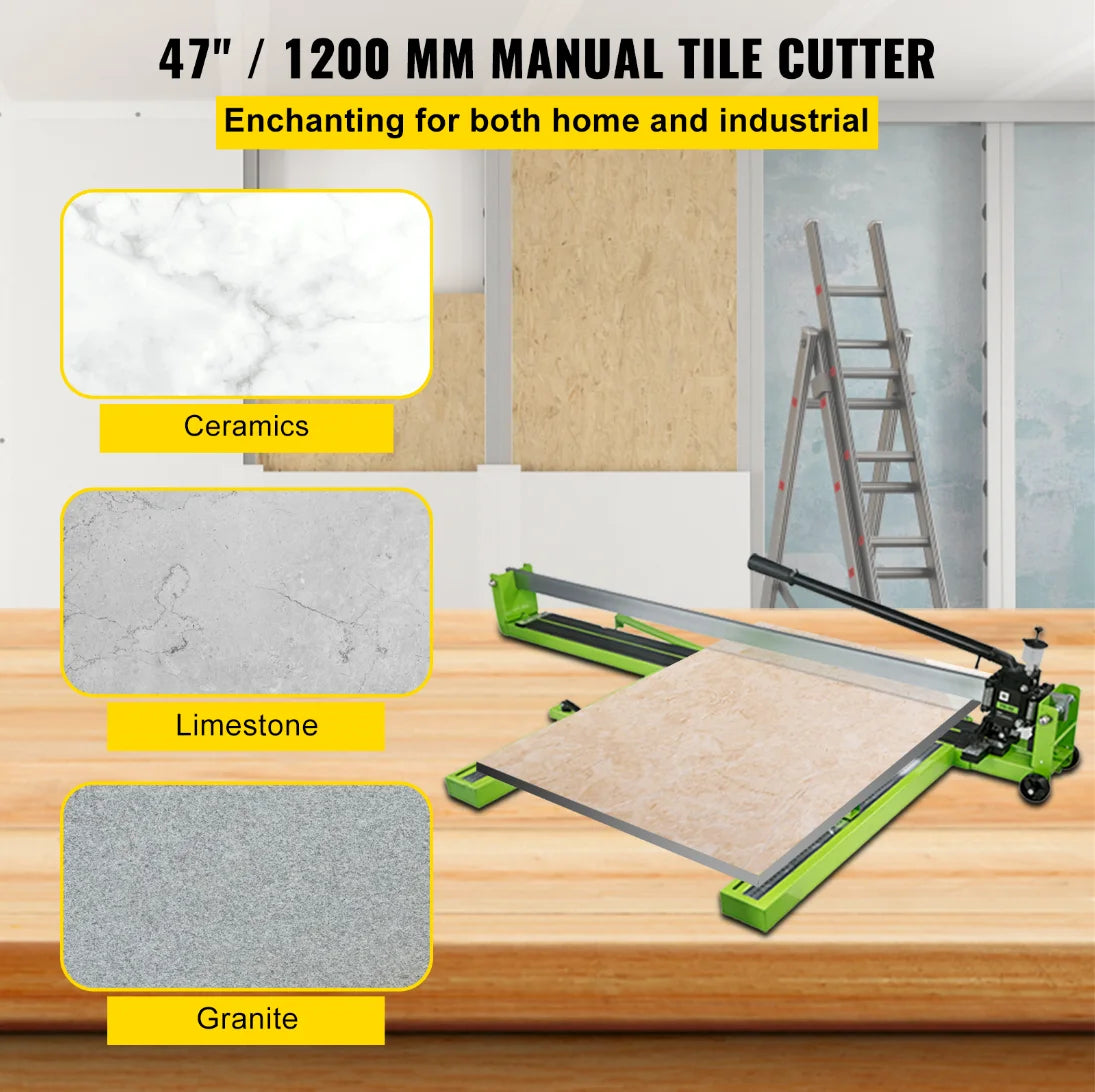 Manual Tile Cutter with Laser Guide, 1200mm Precision Floor Cutter