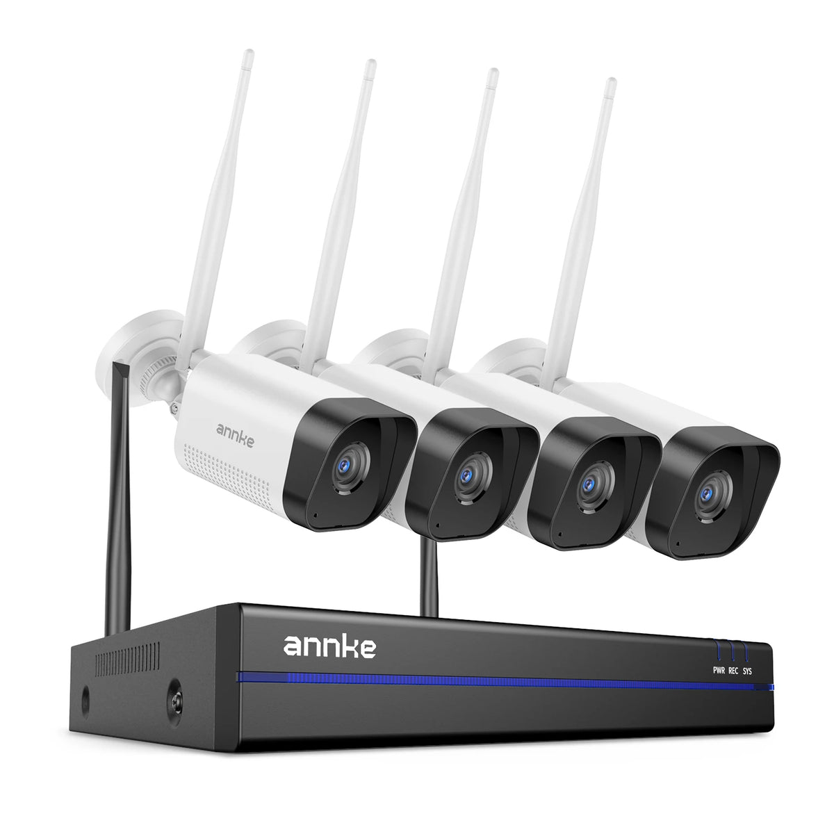ANNKE Sistem de supraveghere video cu WiFi cu NVR 5MP, camere IP 3MP, înregistrare audio, camere de securitate, AI Detection, CCTV kit