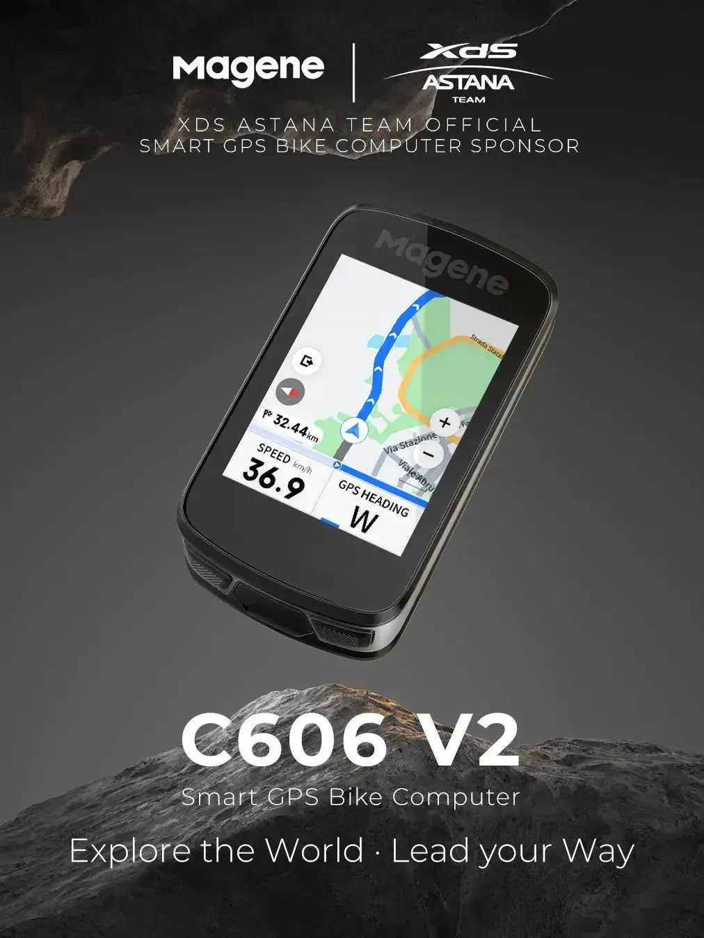 Computer per bici GPS Magene C606V2 con navigazione touchscreen da 2,8"