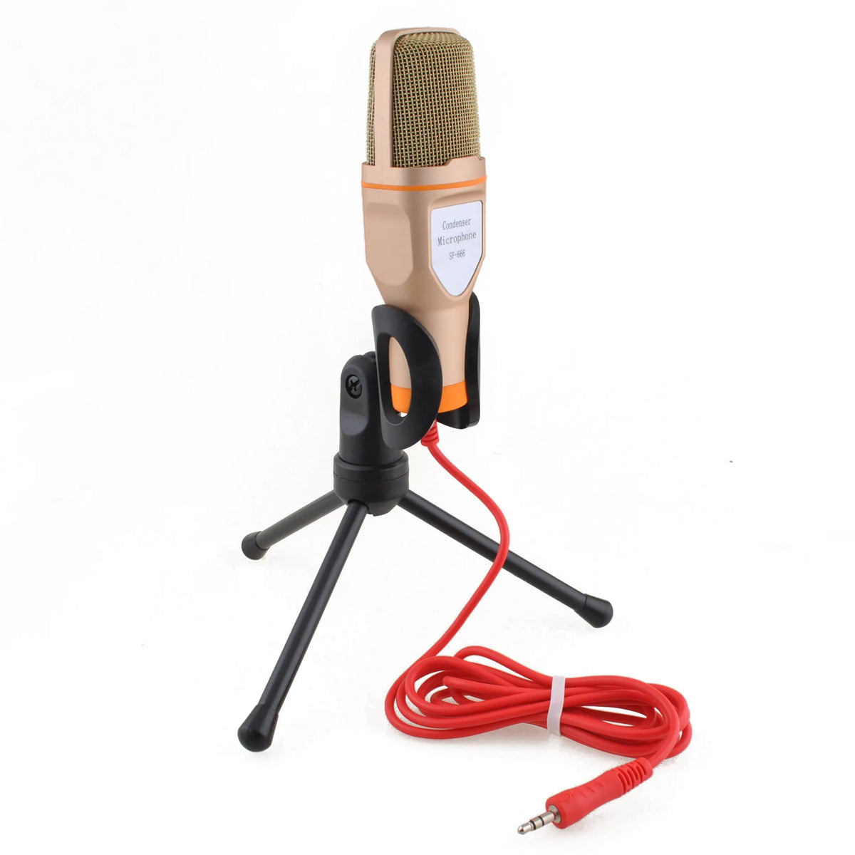 Wired Condenser Microphone with Holder, 3.5 mm Plug, for PC
