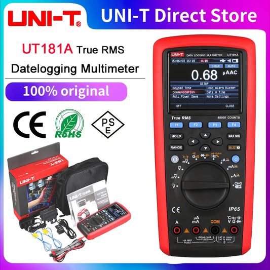 UNI-T UT181A True RMS Datelogging Multimeter Auto Range Profesionalni digitalni industrijski merilnik temperature za električna popravila
