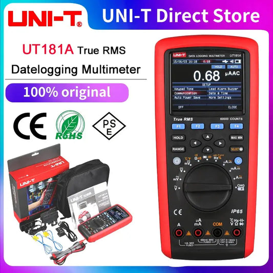 UNI-T UT181A True RMS Datelogging Multimeter Auto Range Professional Digital Electrical Repair Industrial Temperature Meter Spy-shop.com