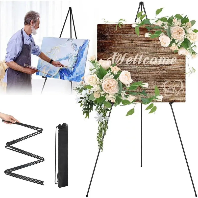 Black Lightweight Portable Display Easel