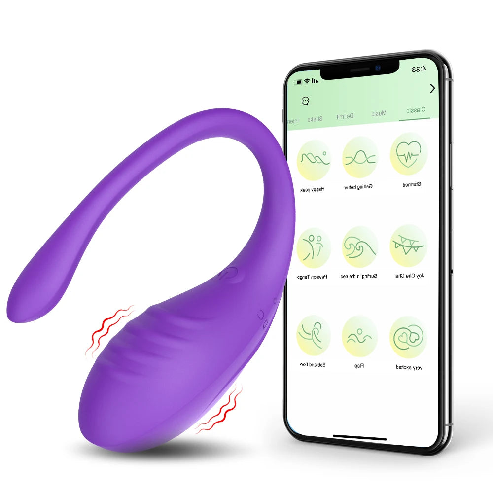 Œuf vibrant portable contrôlé par application avec 9 modes pour couples