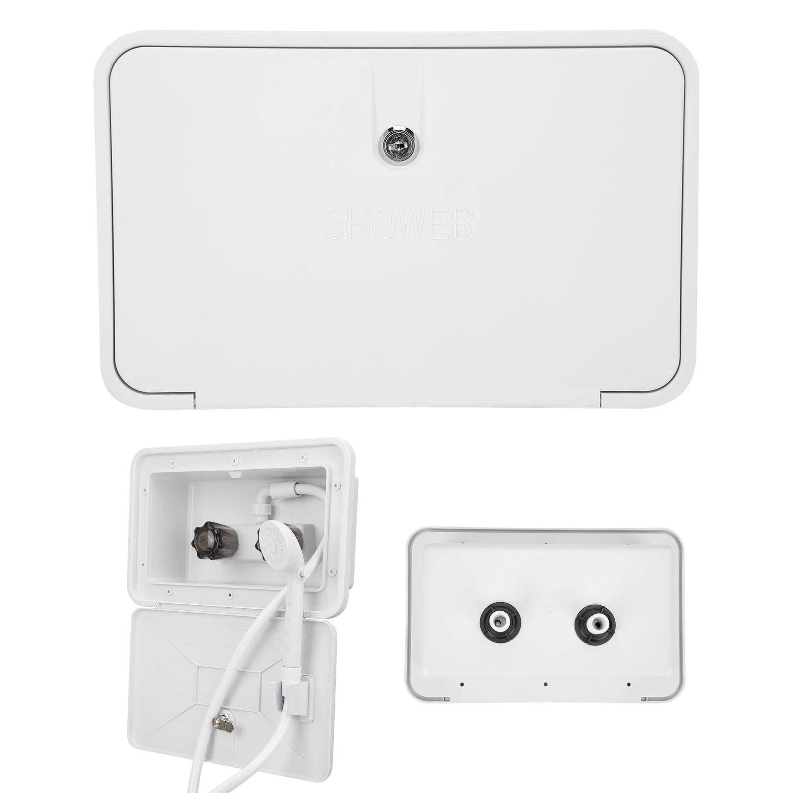 RV Exterior Shower Box Kit Outdoor Washing Kit With Lock For Boat Yacht Camper Motorhome
