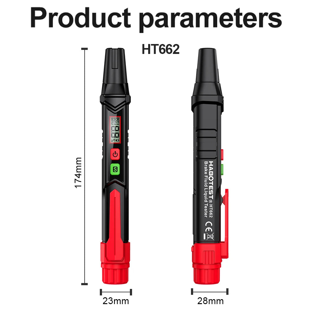 3-Colors Backlight Portable Digital Brake Fluid Tester Accurate Auto Car Brake Oil Tester Sound Light Alarm DOT3 DOT4 DOT5.1