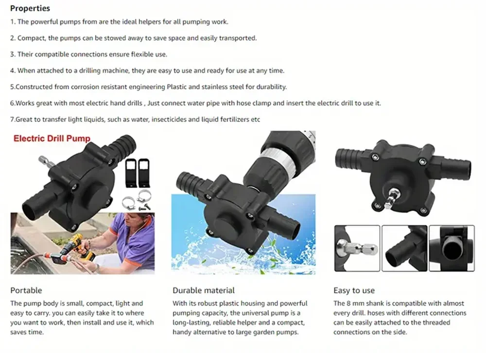 Drill-Powered Water Transfer Pump