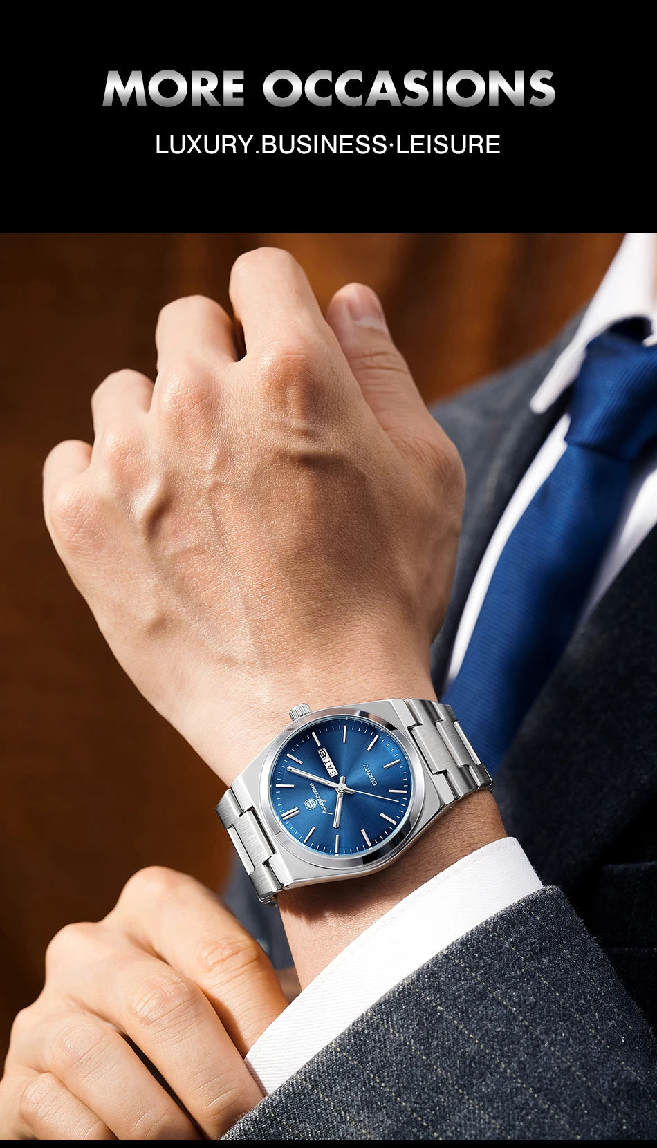 PENGAGAR Luxury Sport Quartz Man Wristwatch Waterproof Luminous Date Week Men Watches Stainless Steel Men's Watch Male Reloj+box 