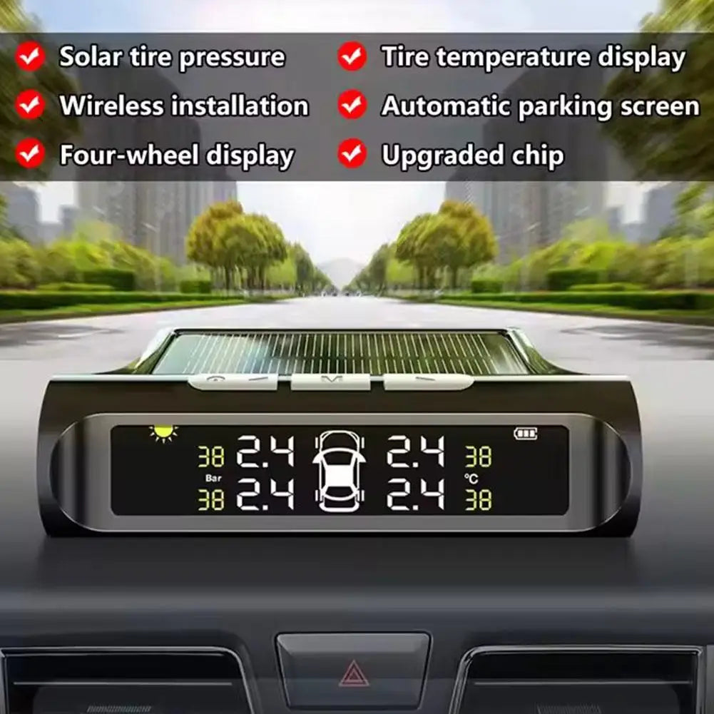Solar-Assisted Tyre Pressure Monitor with Four Sensors