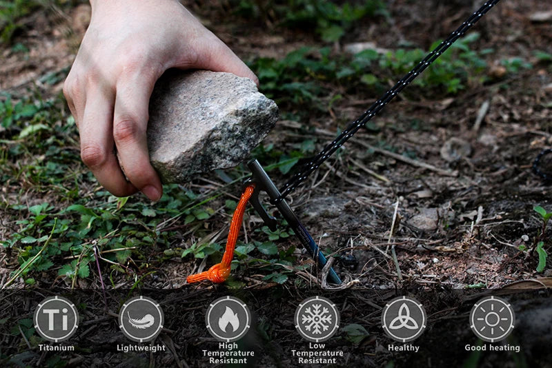 6pcs Heavy Duty Titanium Alloy Tent Stakes Pegs