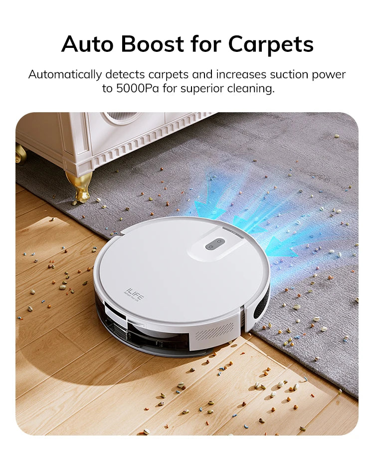 ILIFE V20 Robot Vacuum Cleaner with Powerful Suction and Smart Navigation