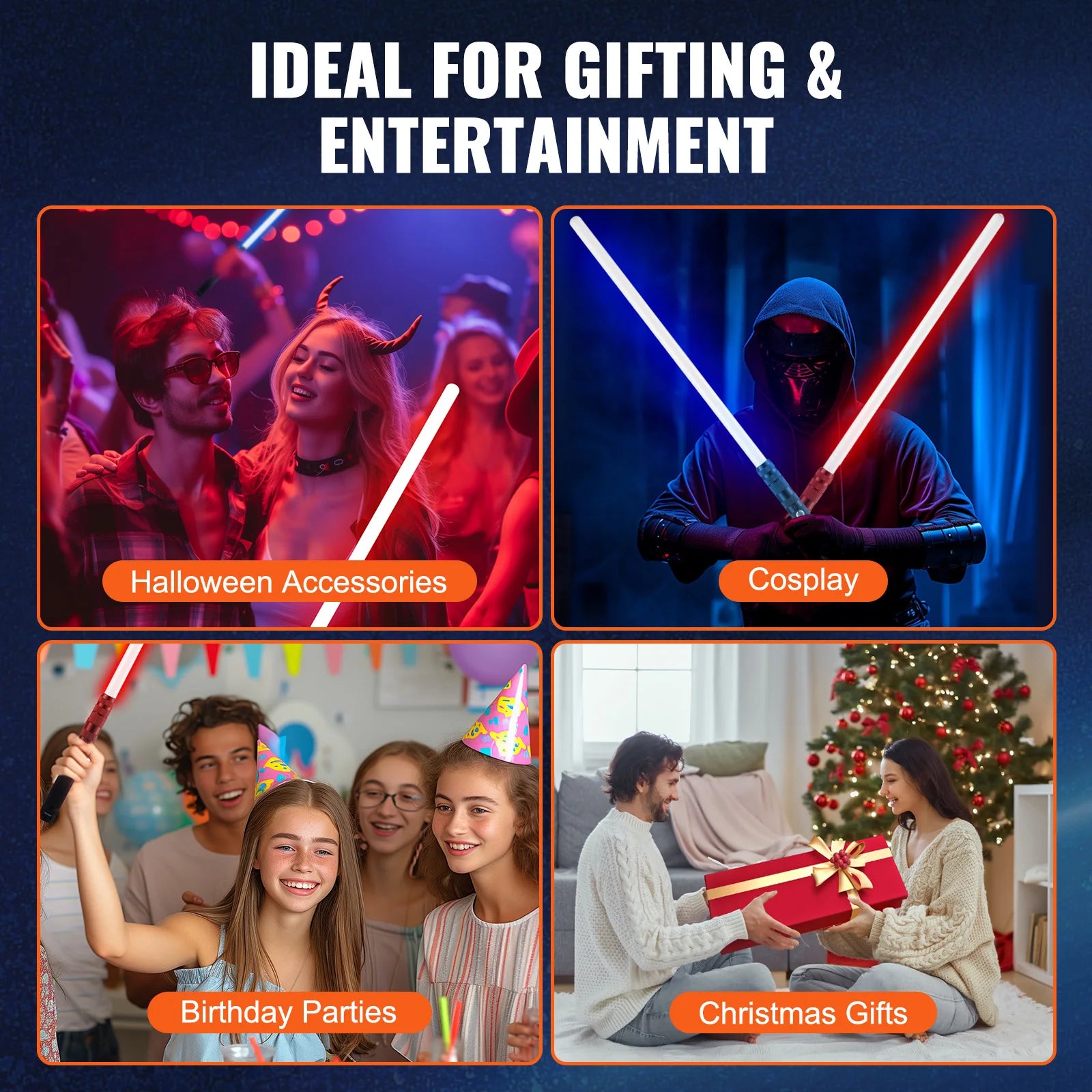 RGB Lightsaber with Sound Effects & Metal Handle Rechargeable