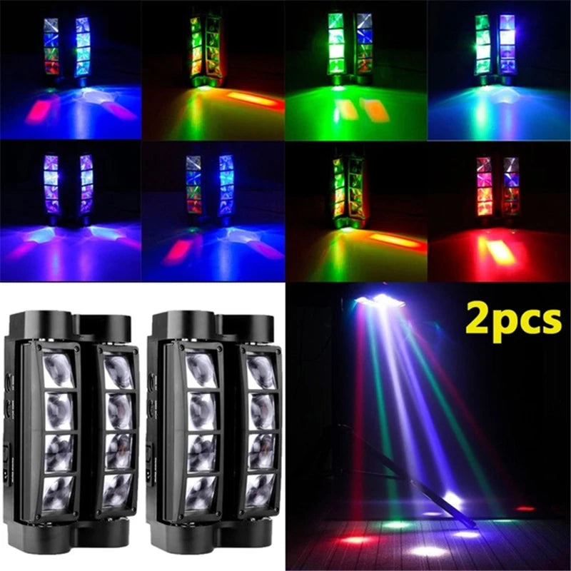 2X Luci Mini Ragno 80W RGBW Movimento Testa da Palco