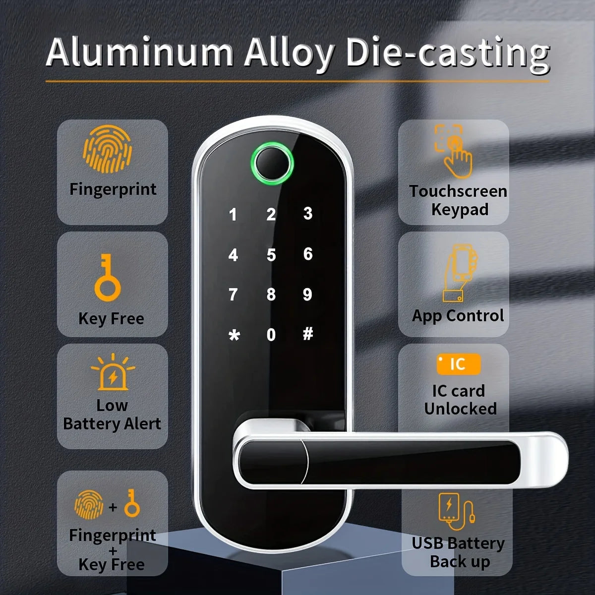 Fingerprint Door Lock with App and Key Access