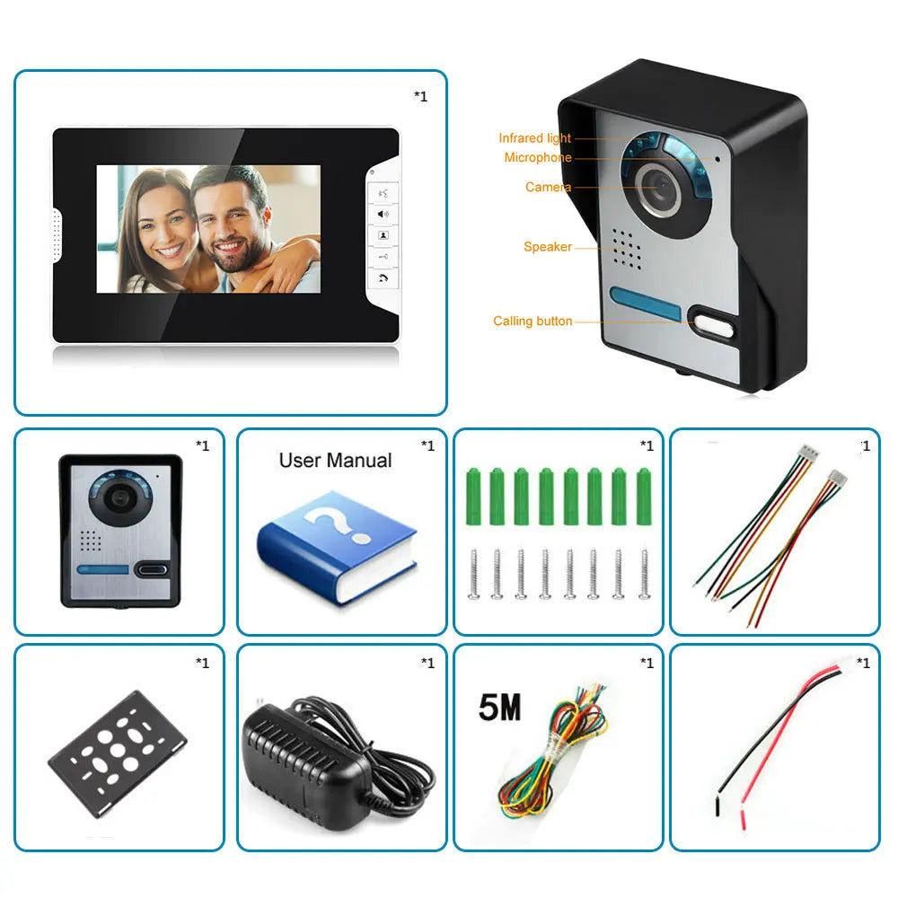 Video Door Intercom Entry System Kit for Secure Home Entry