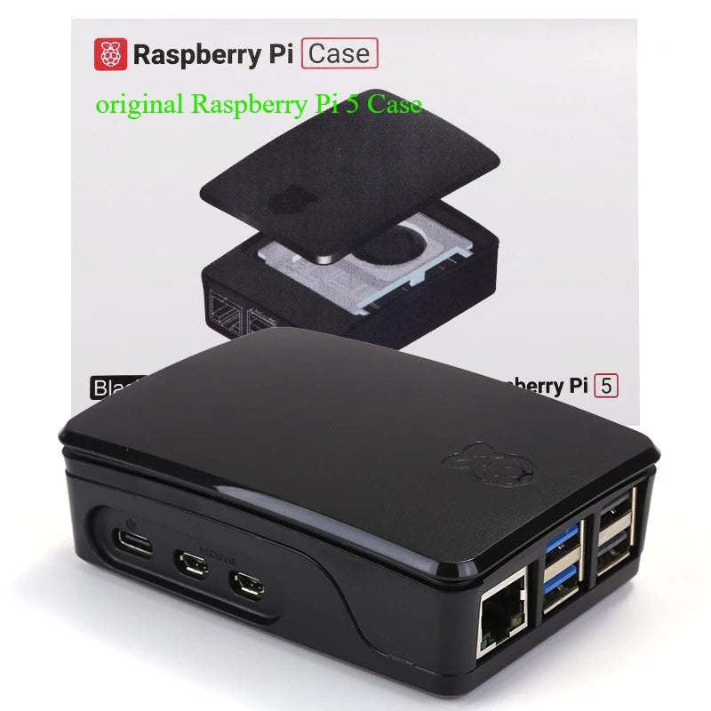 NEW Official Raspberry Pi Case Red White ABS Plastic Protective Cover With Heatsink Fans For Raspberry Pi 5