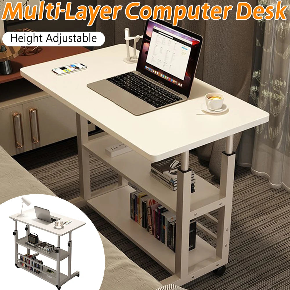 Height Adjustable Wooden Bedside Desk for Home Office