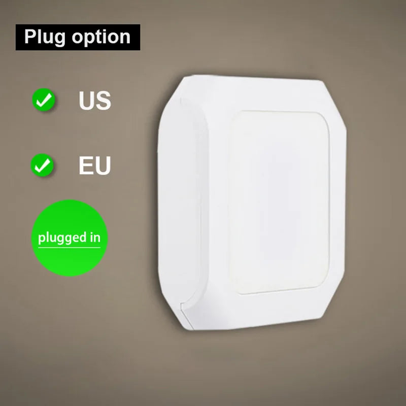 Plug-In White LED Night Light, EU/US Options