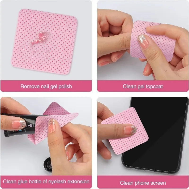 Lint-Free Nail Wipes Gel Cleansing Tissues