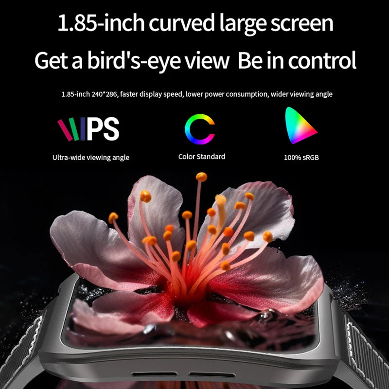 Smart Watch 1.85-Inch Curved Screen with Bluetooth Calls