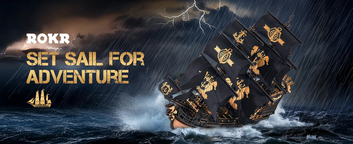 Robotime Rokr Ξύλινο Σετ Μοντέλου Πλοίου – Το Μπαρκάκι Θαλασσοχελώνα