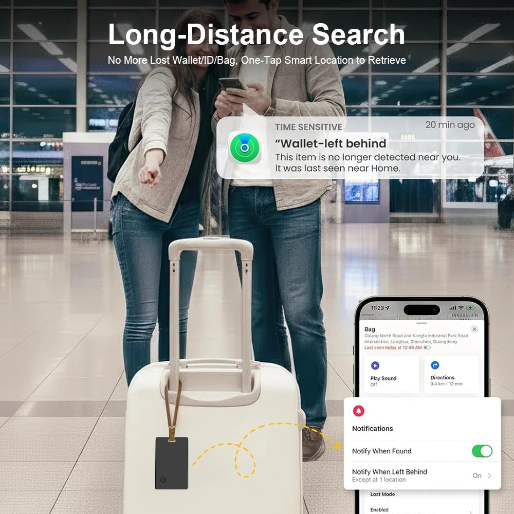 Tökéletesen vékony Find My Card nyomkövető a pénztárcáért VAT táskáért útlevél hátizsák fogantyú utazótáska laptop iOS csak Apple Bluetooth Anti Lost Locator Devi