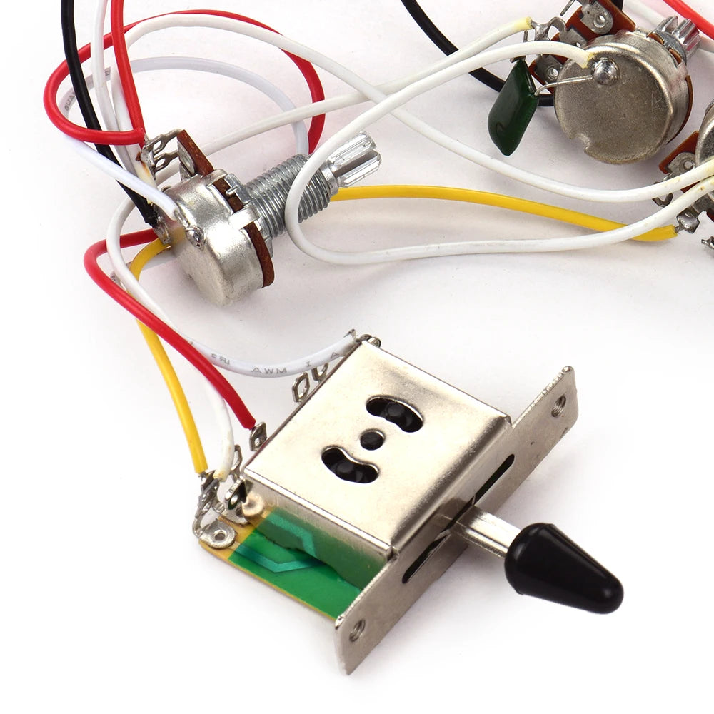 Prewired Guitar Harness with 500K Pots and Five-Way Switch