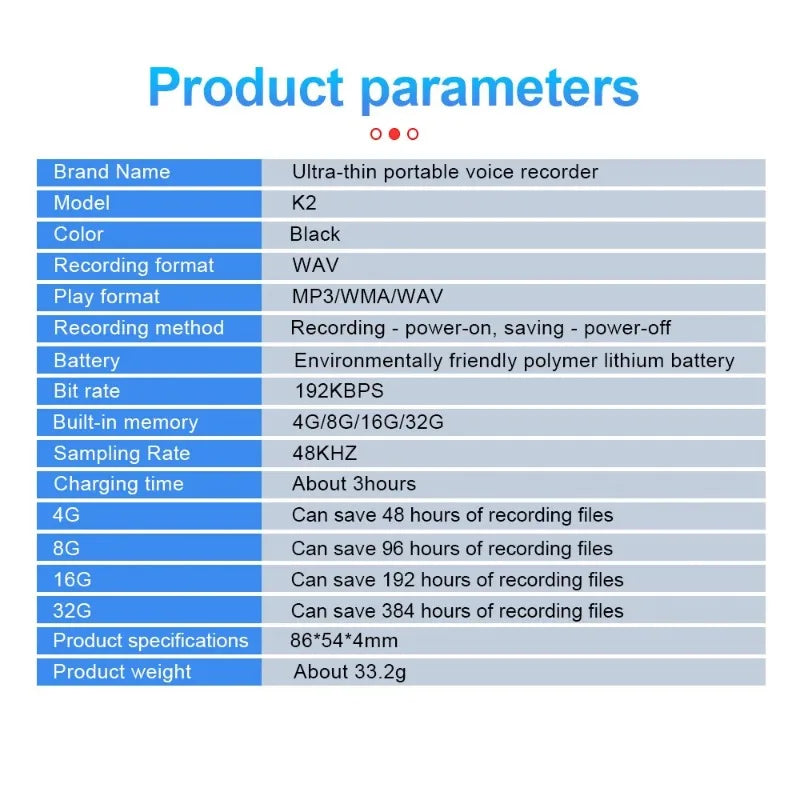 150 Hour Ultra-thin Card Digtal Voice Recorder Oculta 4-64GB Mini Activated Professional Sound Record Flash Drive Dictaphone MP3 
