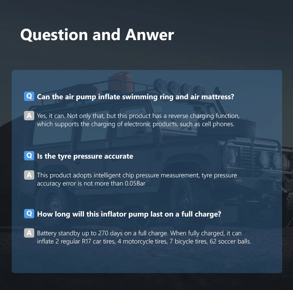 Corded Portable Car Air Pump 12V 150PSI Tire Inflator