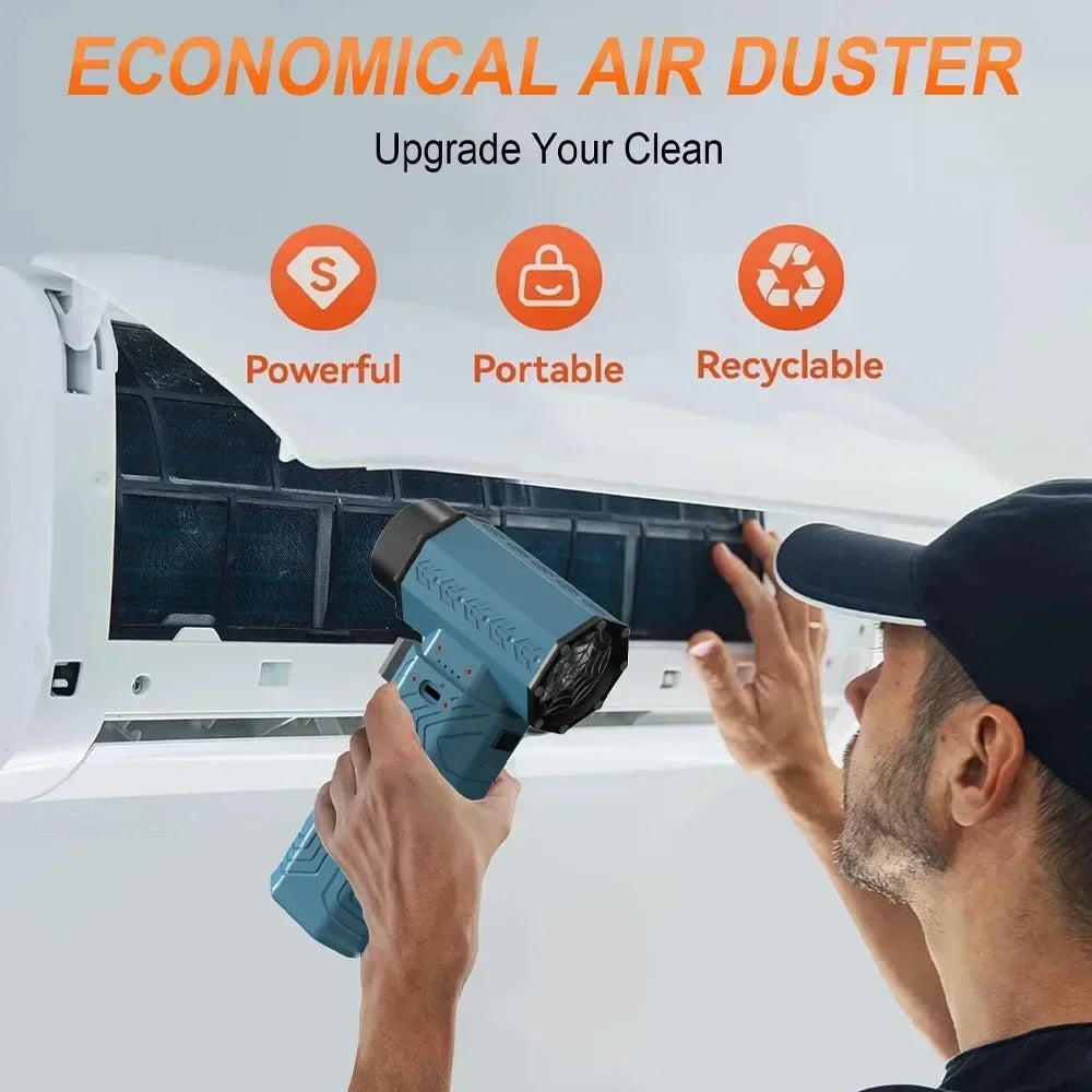 880000RPM Turbo Fan Jet Powerful Air Blower 10000mAh 600g Thrust 70m/s Wind Brushless Duster, vacuum leaf Removal Dryer for car