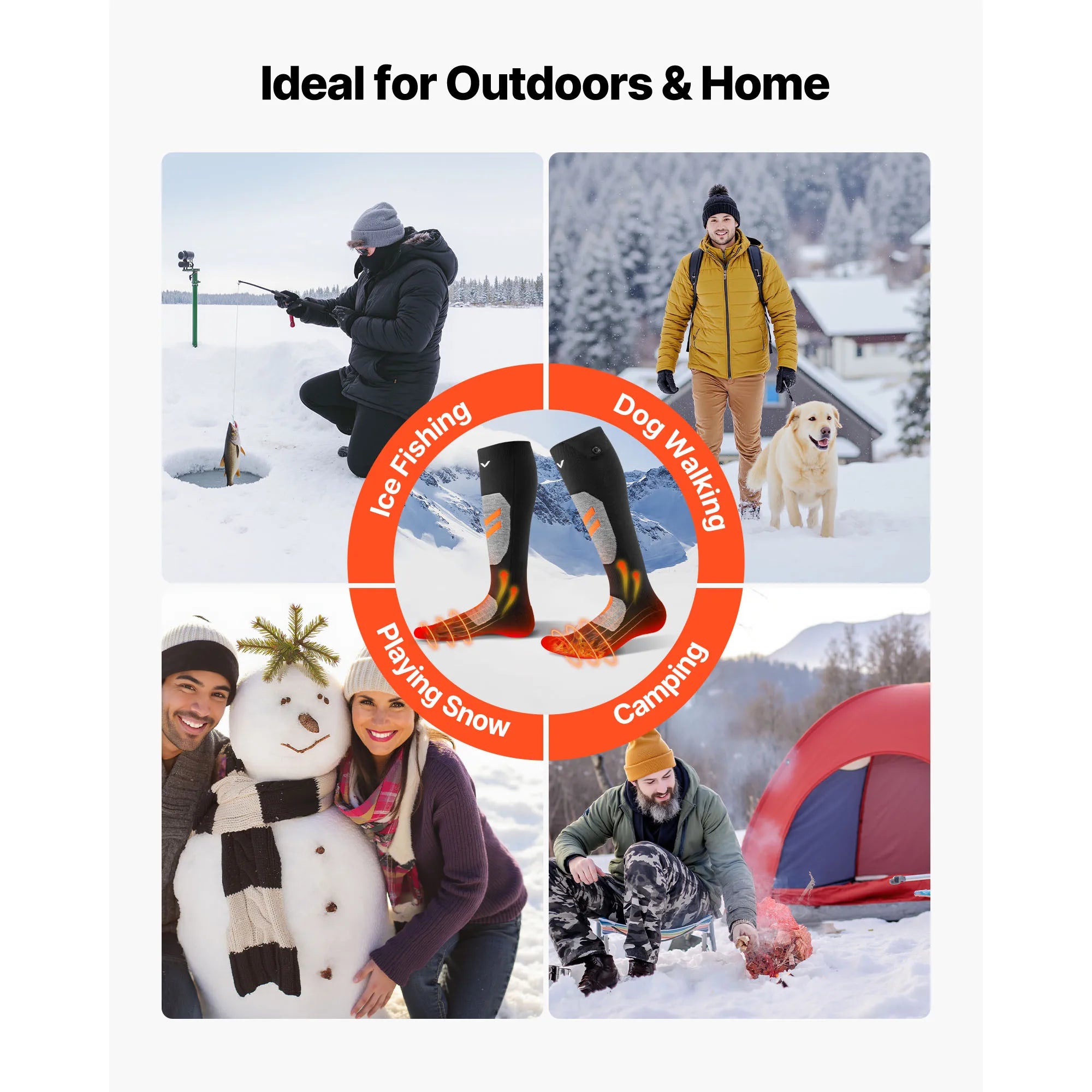Heated Winter Socks with App Control & 4 Heat Levels for Outdoor Comfort