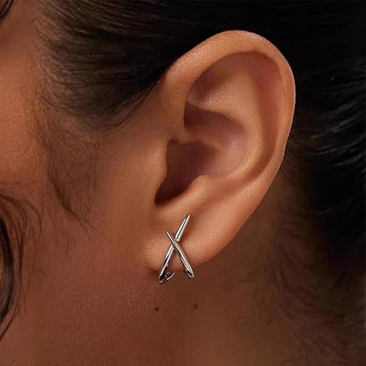 LATS Trendy Gold Color Cross Stud Earrings for Women Dainty Simple Minimalist Earring Fashion Jewelry Party Gifts Wholesale 