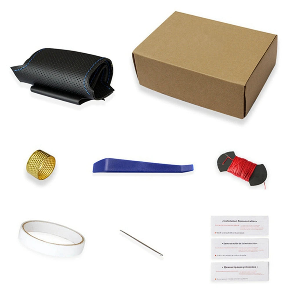 Car Steering Wheel Braid Cover Black Artificial Leather For Volkswagen VW Golf 7 Mk7 Touran Up New Polo Jetta Passat B8 Tiguan 