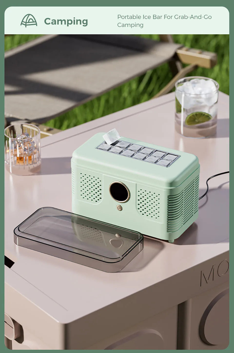 Portable Car Ice Maker Dual Use for Car & Home Perfect for Outdoor Camping Dormitory and Family Use Ice Ready in 15 Minutes ﻿