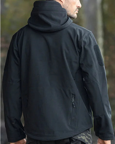 Men’s Tactical Waterproof Soft Shell Jacket with Hood – Windproof