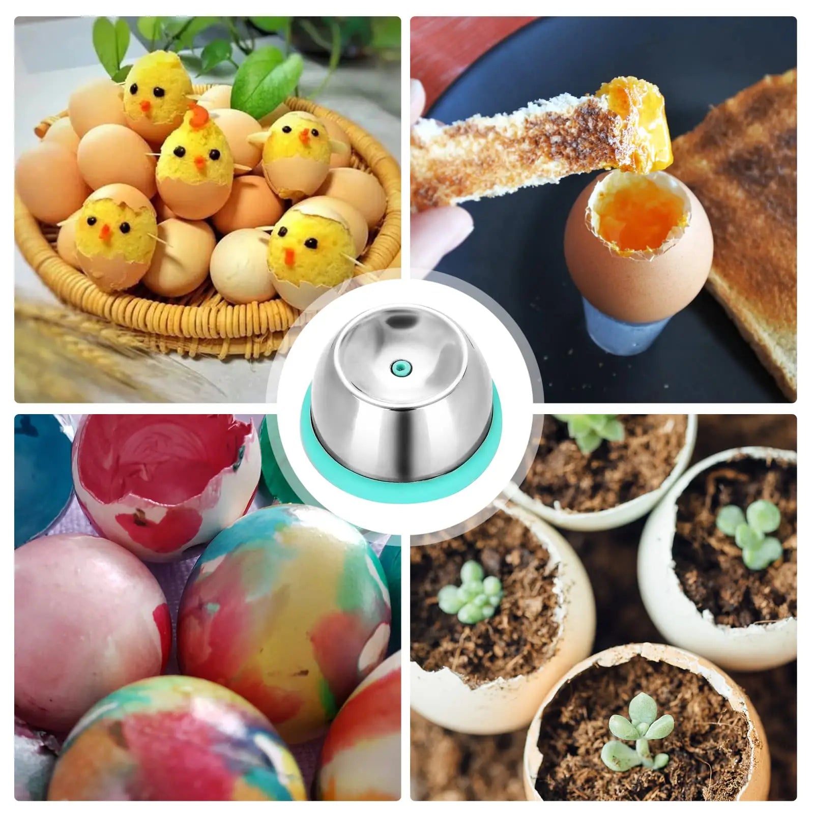 Leeseph Egg Piercer, Stainless Steel Needle Egg Hole Puncher Eggs Poacher Endurance Hole Seperater Bakery Kitchen Tool 