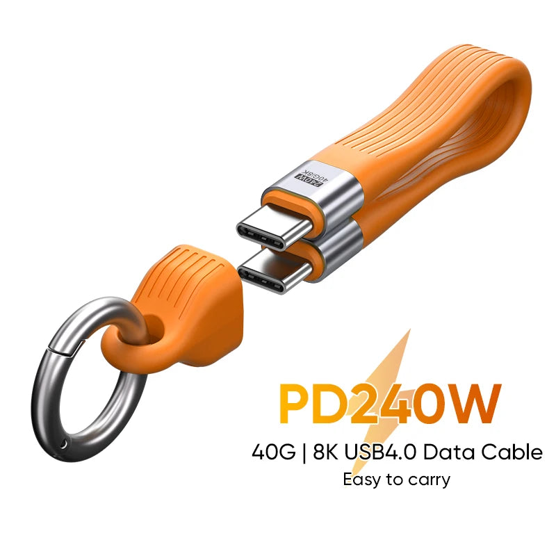13 cm USB-C Keyring Charging and Data Cable