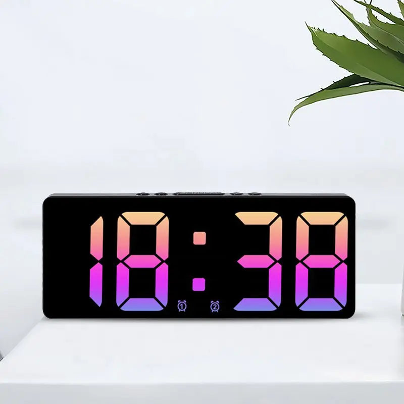 Digital Dual Alarm Clock with Adjustable LED Display