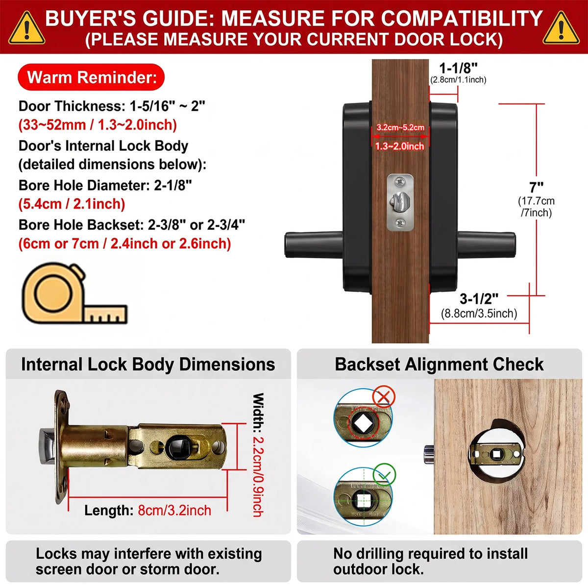 Fingerprint Door Lock with App and Key Access