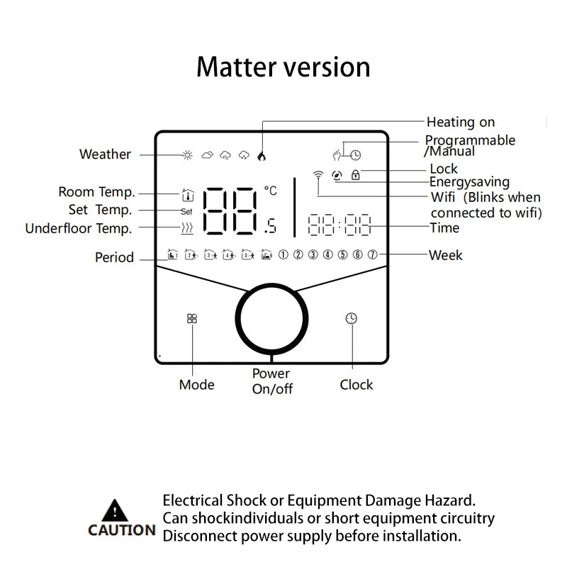 Termostat grzewczy BHT-009 Matter
