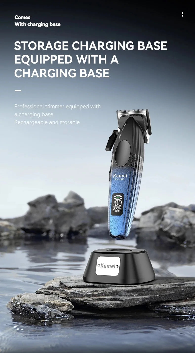 Cordless 9000RPM Hair Clipper Zero Gap Trimmer for Precision Cuts